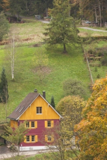 Images Dated 23rd October 2014: Germany, Baden-Wurttemburg, Black Forest, Unterdorf, elevated view of farmhouse, fall