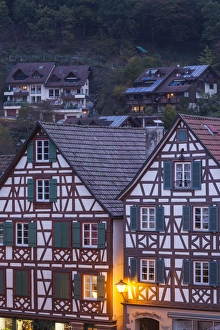 Images Dated 24th October 2014: Germany, Baden-Wurttemburg, Black Forest, Schiltach, traditional building details, dawn