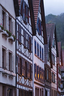 Images Dated 24th October 2014: Germany, Baden-Wurttemburg, Black Forest, Schiltach, traditional building details, dawn