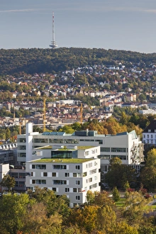Images Dated 19th October 2014: Germany, Baden-Wurttemburg, Stuttgart, Hohenpark Killesberg, tower, city view