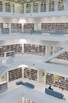 Images Dated 20th October 2014: Germany, Baden-Wurttemburg, Stuttgart, Mailander Platz, new Stuttgart city library