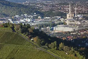 Germany, Baden-Wurttemburg, Stuttgart-Unter-Turkheim, elevated view of Mercedes-Benz