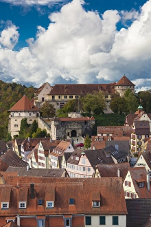 Images Dated 21st October 2014: Germany, Baden-Wurttemburg, Tubingen, elevated town view towards the Schloss Palace