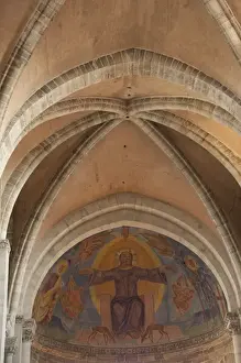 Romanesque Prints: Germany, Bamberg. 13th century early Gothic Bamberg Cathedral, 1927 fresco