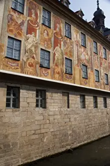 City Hall Prints: Germany, Bamberg. Historic 14th century Old Town Hall, built the river Regnitz. Exterior