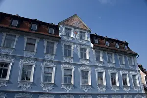 Images Dated 21st September 2009: Germany, Bamberg. Ornate blue & white Baroque home