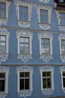 Images Dated 21st September 2009: Germany, Bamberg. Ornate blue & white Baroque home