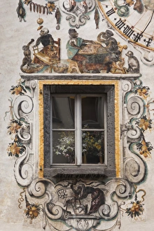 Images Dated 14th October 2014: Germany, Bavaria, Bad Reichenhall, sgrafitto building detail