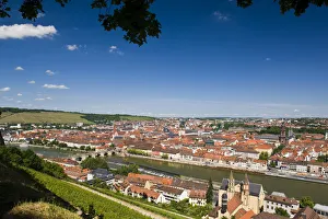 Images Dated 1st June 2008: GERMANY, Bavaria, Bayern, Wurzburg. View from Festung Marienberg fortress with St