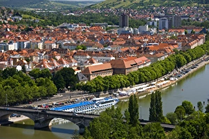 GERMANY, Bavaria, Bayern, Wurzburg. View from Festung Marienberg fortress