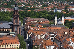 GERMANY, Bavaria, Bayern, Wurzburg. View from Festung Marienberg fortress