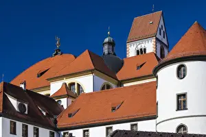 Deutschland Prints: Germany, Bavaria, Fussen, St. Mang Abbey from the Lech River