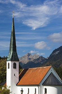 Deutschland Prints: Germany, Bavaria, Graswang, town church