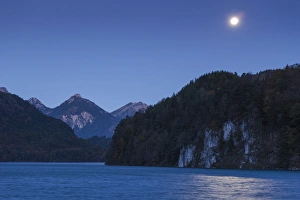 Images Dated 9th October 2014: Germany, Bavaria, Hohenschwangau, Schloss Neuschwanstein castle area, Alpsee lake