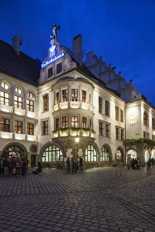 Deutschland Prints: Germany, Bavaria, Munich, Hofbrauhaus, oldest beerhall in Munich, built in 1644, exterior