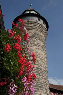 Images Dated 20th September 2009: Germany, Bavaria, Nuremberg. Historic 11th century Imperial Castle (aka Kaiserburg) tower