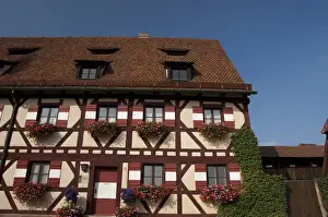 Franconian Prints: Germany, Bavaria, Nuremberg. Historic Imperial Castle (aka Kaiserburg). The Deep