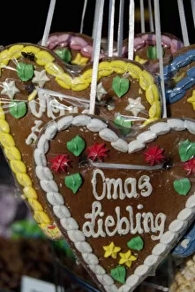 Germany, Bavaria, Nuremberg. Old Market Square, typical German gingerbread cookies