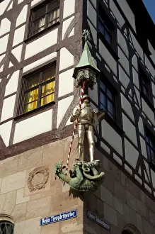Images Dated 20th September 2009: Germany, Bavaria, Nuremberg. Typical half-timbered architecture near Market Square