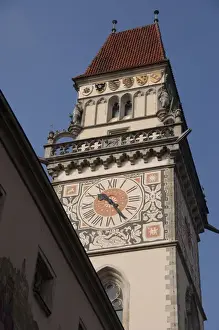 Images Dated 18th September 2009: Germany, Bavaria, Passau. 14th century Gothic Old Town Hall clock tower