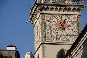 Images Dated 18th September 2009: Germany, Bavaria, Passau. 14th century Gothic Old Town Hall clock tower