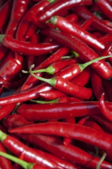 Images Dated 18th September 2009: Germany, Bavaria, Passau. Open-air farmers market. fresh paprika