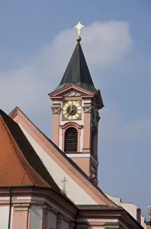 Images Dated 18th September 2009: Germany, Bavaria, Passau. St. Paul Church clock tower