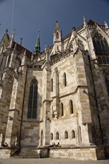 Images Dated 19th September 2009: Germany, Bavaria, Regensburg. Bavarian Gothic St. Peters Cathedral (13th - 16th century)