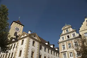 Images Dated 19th September 2009: Germany, Bavaria, Regensburg. Historic clock tower