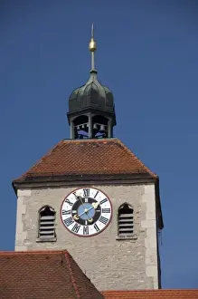 Images Dated 19th September 2009: Germany, Bavaria, Regensburg. Historic clock tower