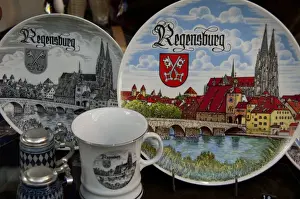 Images Dated 19th September 2009: Germany, Bavaria, Regensburg. Typical German souvenirs from Regensburg