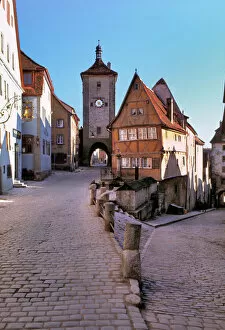 Images Dated 16th April 2008: Germany, Bavaria, Rothenburg ob der Tauber. The Little Place is one of the main tourist