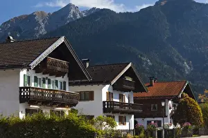 Deutschland Prints: Germany, Bavaria, Wallgau, Bavarian sgrafito building decoration