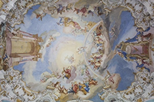 Images Dated 9th October 2014: Germany, Bavaria, Wies, Wieskirche church, Bavarian rococo church by Dominikus Zimmerman