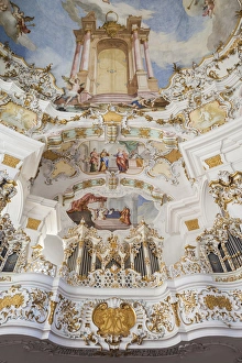 Images Dated 9th October 2014: Germany, Bavaria, Wies, Wieskirche church, Bavarian rococo church by Dominikus Zimmerman