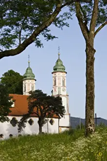 Bad Tolz Prints: GERMANY, Bayern-Bavaria, Bad Tolz. Hillside church