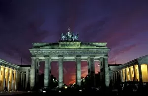 Germany, Berlin. Brandenburg Gate at night
