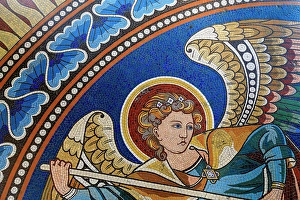 Mosaic Prints: Germany, Berlin. Ceiling of the Kaiser Wilhem memorial church monument