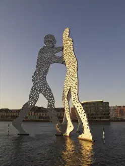 Germany, Berlin: Molecule Man by Jonathan Borofsky; 30m / 100foot high sculpture