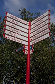 Plaque Prints: Germany, Cologne (aka Koln). Historic downtown, sign