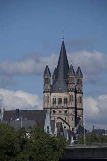 Images Dated 25th September 2009: Germany, Cologne (aka Koln). Historic St. Martin church, Romanesque tower