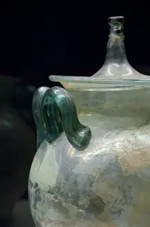 Vase Prints: Germany, Cologne (aka Koln). Roman Germanic Museum. Display of ancient Roman glass