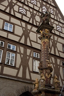 Images Dated 22nd September 2009: Germany, Franconia, Rothenburg. Market Square (aka Marktplatz), late Renaissance (1608) St