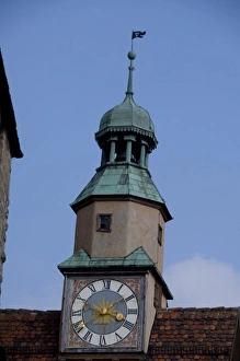 Images Dated 22nd September 2009: Germany, Franconia, Rothenburg. Historic city walls & clock tower
