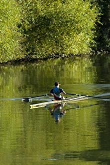 Active Prints: Germany, Franconia, Wertheim. Boating along the Main River