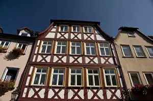 Wertheim Prints: Germany, Franconia, Wertheim. Historic homes using typical half-timbered construction