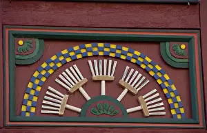 Images Dated 23rd September 2009: Germany, Franconia, Wertheim. Medieval architectural building detail, broom maker s
