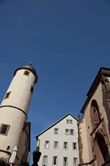 Wertheim Prints: Germany, Franconia, Wertheim. Typical medieval tower
