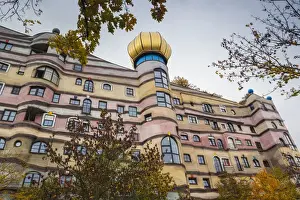 Germany, Hesse, Darmstadt, Waldspirale Residential Complex, designed by Austrian