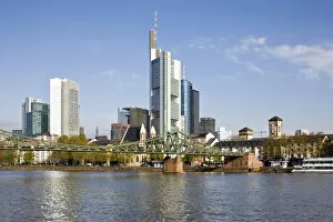 Images Dated 30th April 2008: GERMANY, Hessen, Frankfurt am Main. City View along Main River, morning